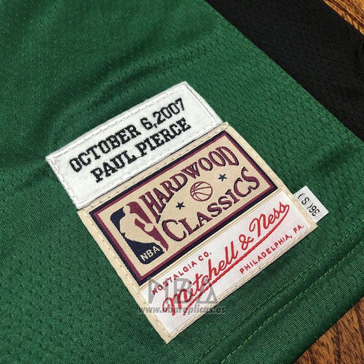 Camiseta Boston Celtics Paul Pierce NO 34 Hardwood Classics Throwback 2007-08 Verde